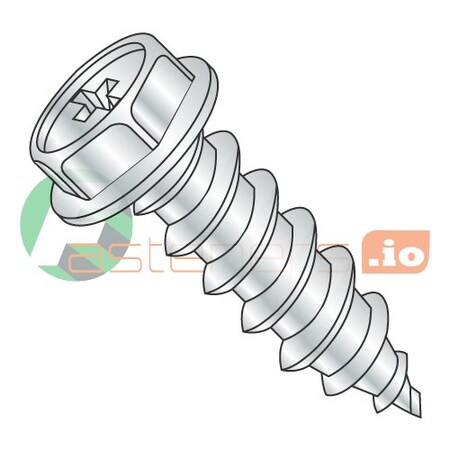 Newport Fasteners Sheet Metal Screw, #14 x 1 in, Zinc Plated Steel Flange Hex Head Phillips Drive, 2500 PK 684715